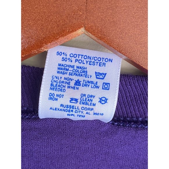 Purple Basic Tee Jerzees T-Shirts Size Small S Made In USA Vintage Single Stitch - Picture 3 of 4